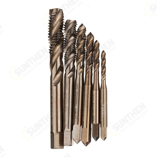 M3-M10 HSS Co M35 Machine Sprial Flutes Taps Metric Screw Tap Right Hand Thread Plug Tap Drill