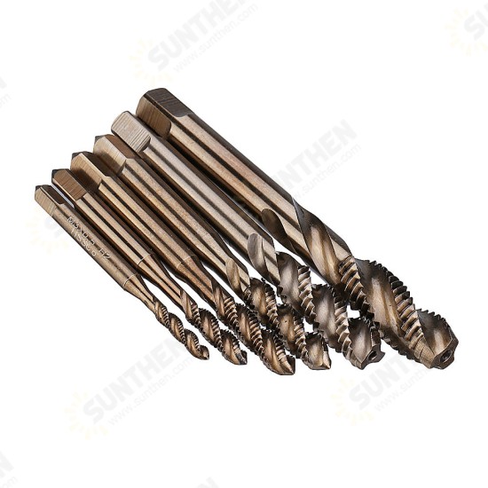 M3-M10 HSS Co M35 Machine Sprial Flutes Taps Metric Screw Tap Right Hand Thread Plug Tap Drill