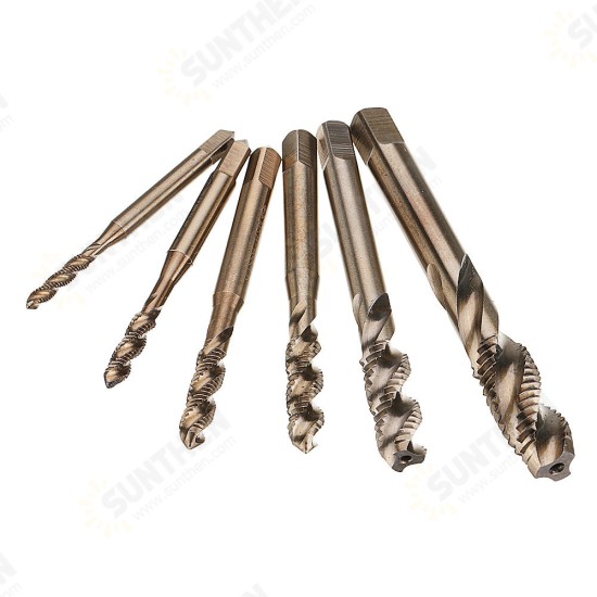 M3-M10 HSS Co M35 Machine Sprial Flutes Taps Metric Screw Tap Right Hand Thread Plug Tap Drill