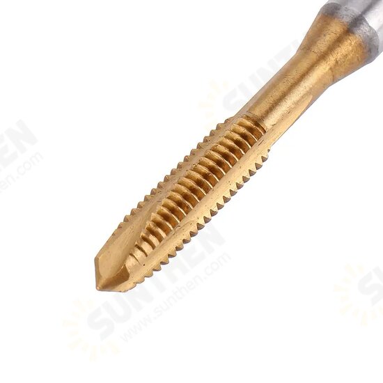 M3-M12 Titanium Coated Hand Tap HSS Metric Straight Flute Thread Screw Tap M3-M12 Titanium Coated Hand Tap HSS Metric Straight Flute Thread Screw Tap