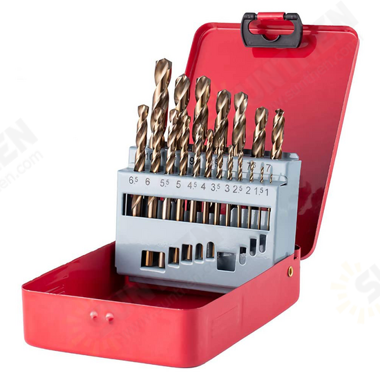 M35 Cobalt Drill Bit Set HSS-Co Jobber Length Twist Drill Bits with Metal Case for Stainless Steel Wood Metal Drilling M35 Cobalt Drill Bit Set HSS-Co Jobber Length Twist Drill Bits with Metal Case for Stainless Steel Wood Metal Drilling