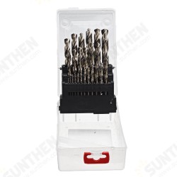 M35 Cobalt Drill Bit Set HSS-Co Jobber Length Twist Drill Bits with Plastic Case for Stainless Steel Wood Metal Drilling