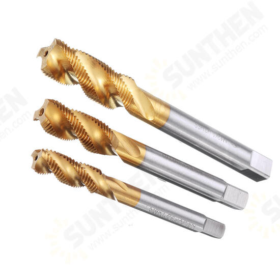 M8/M10/M12 HSS Titanium Coated Screw Tap Thread Metric Spiral Flute Machine Hand Tap