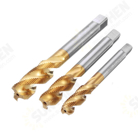 M8/M10/M12 HSS Titanium Coated Screw Tap Thread Metric Spiral Flute Machine Hand Tap M8/M10/M12 HSS Titanium Coated Screw Tap Thread Metric Spiral Flute Machine Hand Tap