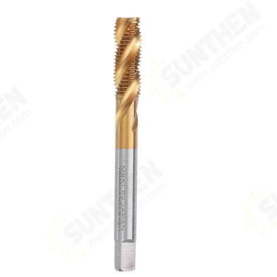 M8/M10/M12 HSS Titanium Coated Screw Tap Thread Metric Spiral Flute Machine Hand Tap M8/M10/M12 HSS Titanium Coated Screw Tap Thread Metric Spiral Flute Machine Hand Tap