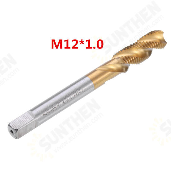 M8/M10/M12 HSS Titanium Coated Screw Tap Thread Metric Spiral Flute Machine Hand Tap M8/M10/M12 HSS Titanium Coated Screw Tap Thread Metric Spiral Flute Machine Hand Tap