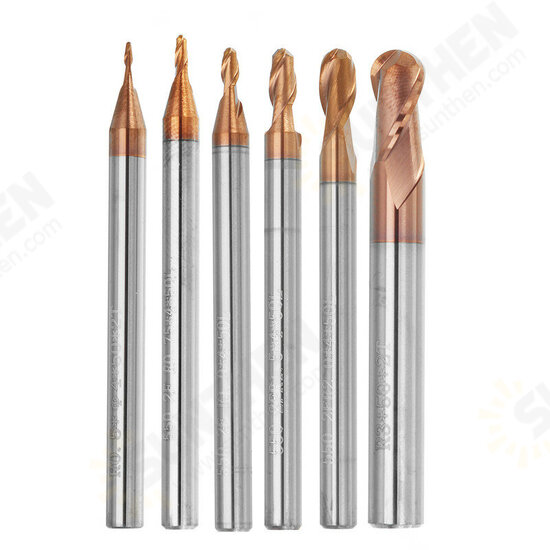 R0.5-3mm 2 Flutes Ball Nose HRC58 AlTiN Coating End Mill Cutter Tungsten Carbide CNC Tool