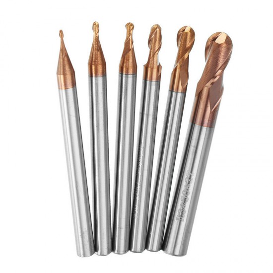 R0.5-3mm 2 Flutes Ball Nose HRC58 AlTiN Coating End Mill Cutter Tungsten Carbide CNC Tool
