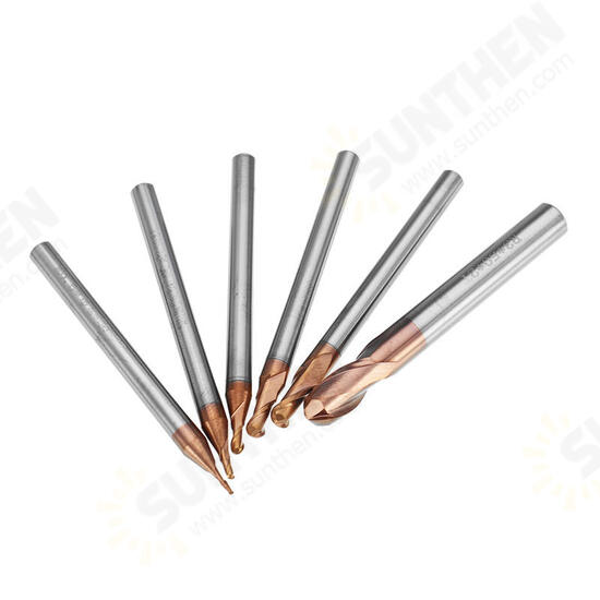 R0.5-3mm 2 Flutes Ball Nose HRC58 AlTiN Coating End Mill Cutter Tungsten Carbide CNC Tool