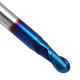 R0.5-R2 HRC60 2 Flutes Ball Nose End Mill 50mm Blue NaCo Coating CNC Milling Cutter