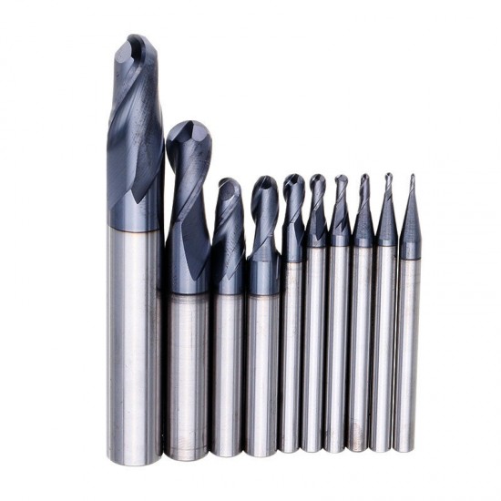 R0.5-R5mm Ball Nose Tungsten Carbide End Mill Cutter HRC55 TiAlN Coating End Milling Cutter CNC Tool