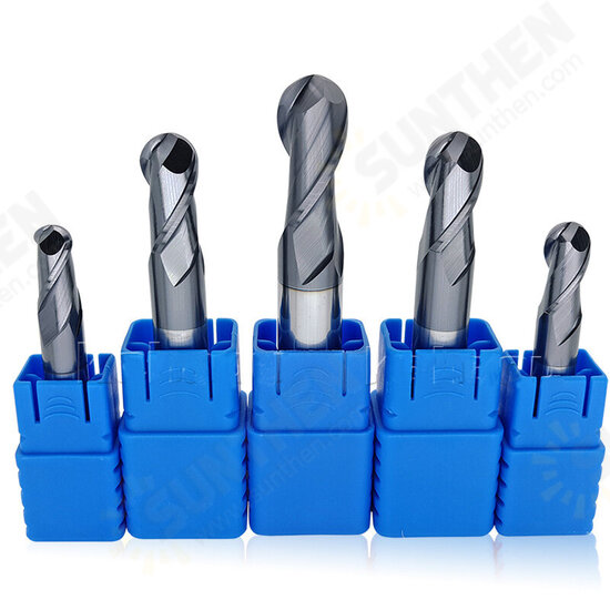 R0.5-R6mm Ball Nose 2 Flute Tungsten Carbide End Mill Cutter TiAlN Coating End Milling Cutter