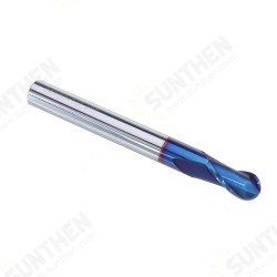 R3/R4/R5 2 Flutes Ball Nose End Mill HRC60 Blue NaCo Coating Tungsten Steel Carbide CNC Milling Cutter R3/R4/R5 2 Flutes Ball Nose End Mill HRC60 Blue NaCo Coating Tungsten Steel Carbide CNC Milling Cutter
