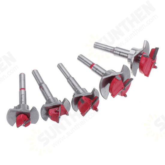 Red 15 20 25 30 35mm Forstner Drill Bit Wood Auger Cutter Hex Wrench Woodworking Hole Saw For Power Tools