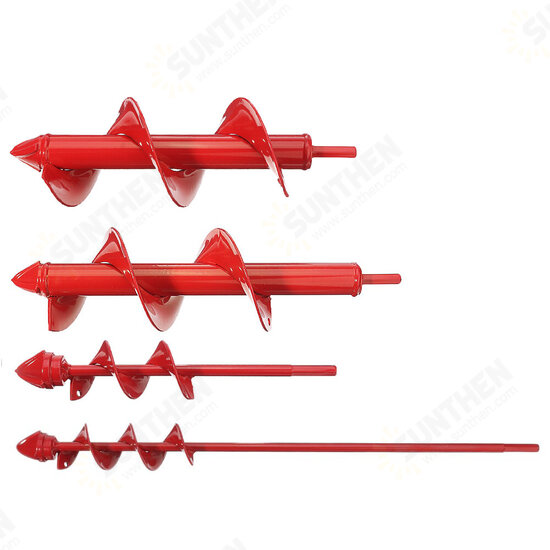 Red Upgrade Hard Alloy Head Spiral Auger Drill 4x22/4x45/8x25/8x30cm Non-Slip Flower Bulb Auger Rust Proof Planter Hole Digger Bit for Hex Drive Drill