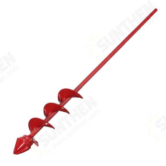 Red Upgrade Hard Alloy Head Spiral Auger Drill 4x22/4x45/8x25/8x30cm Non-Slip Flower Bulb Auger Rust Proof Planter Hole Digger Bit for Hex Drive Drill