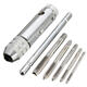 T Handle Ratchet Tap Wrench with 5pcs M3-M8 Machine Screw Thread Metric Plug Tap