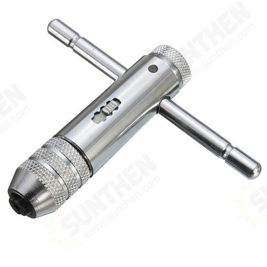 T Handle Ratchet Tap Wrench with 5pcs M3-M8 Machine Screw Thread Metric Plug Tap