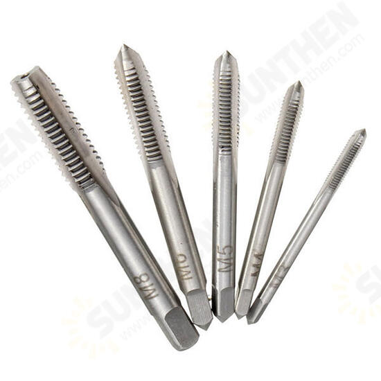 T Handle Ratchet Tap Wrench with 5pcs M3-M8 Machine Screw Thread Metric Plug Tap