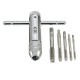 T Handle Ratchet Tap Wrench with 5pcs M3-M8 Machine Screw Thread Metric Plug Tap T Handle Ratchet Tap Wrench with 5pcs M3-M8 Machine Screw Thread Metric Plug Tap