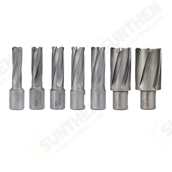 TCT Annular Cutter 13/14/16/17/18/26/32mm Carbide Tip Magnetic Drill Bit Weldon Shank Hollow Core Drill Bit Hole Saw Cutter TCT Annular Cutter 13/14/16/17/18/26/32mm Carbide Tip Magnetic Drill Bit Weldon Shank Hollow Core Drill Bit Hole Saw Cutter