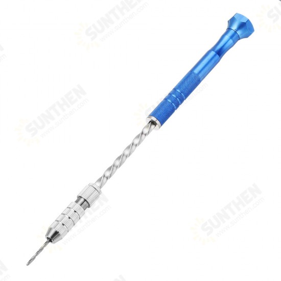 Upgrade Semi-automatic Mini Hand Drill with 2pcs Double Side Chuck and 10pcs Twist Drill Bits