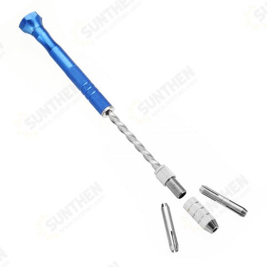 Upgrade Semi-automatic Mini Hand Drill with 2pcs Double Side Chuck and 10pcs Twist Drill Bits