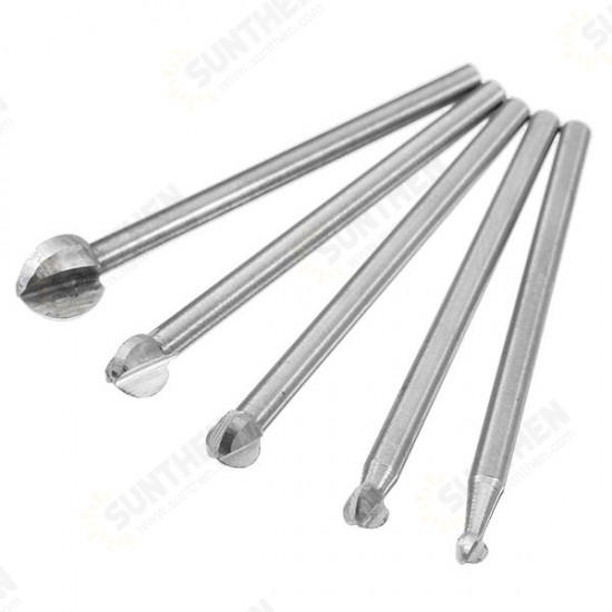 5Pcs 3-8mm Milling Cutters White Steel Ball Shaped Wood Carving Knives 3mm Shank 5Pcs 3-8mm Milling Cutters White Steel Ball Shaped Wood Carving Knives 3mm Shank