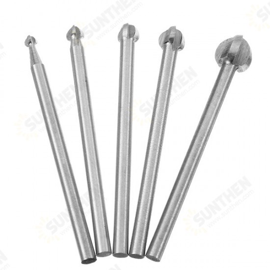 5Pcs 3-8mm Milling Cutters White Steel Ball Shaped Wood Carving Knives 3mm Shank 5Pcs 3-8mm Milling Cutters White Steel Ball Shaped Wood Carving Knives 3mm Shank