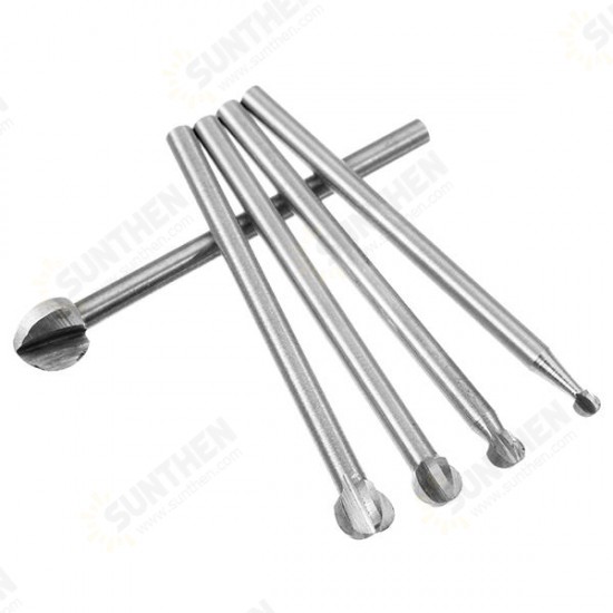 5Pcs 3-8mm Milling Cutters White Steel Ball Shaped Wood Carving Knives 3mm Shank 5Pcs 3-8mm Milling Cutters White Steel Ball Shaped Wood Carving Knives 3mm Shank