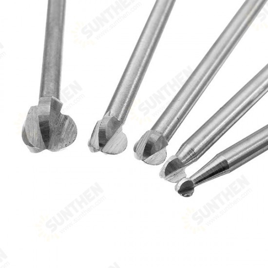 5Pcs 3-8mm Milling Cutters White Steel Ball Shaped Wood Carving Knives 3mm Shank 5Pcs 3-8mm Milling Cutters White Steel Ball Shaped Wood Carving Knives 3mm Shank