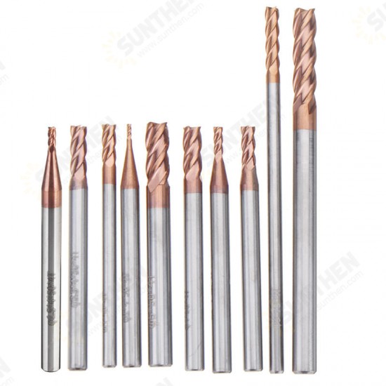 HRC55 1-5mm AlTiN Tungsten Carbide 4 Flute End Milling Cutter CNC Tool HRC55 1-5mm AlTiN Tungsten Carbide 4 Flute End Milling Cutter CNC Tool