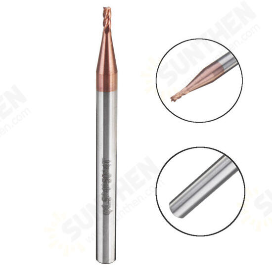 HRC55 1-5mm AlTiN Tungsten Carbide 4 Flute End Milling Cutter CNC Tool HRC55 1-5mm AlTiN Tungsten Carbide 4 Flute End Milling Cutter CNC Tool