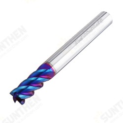 HRC60 5/6/8mm 4 Flutes Milling Cutter Blue NACO Coated Tungsten Carbide Milling Cutter CNC Tool HRC60 5/6/8mm 4 Flutes Milling Cutter Blue NACO Coated Tungsten Carbide Milling Cutter CNC Tool