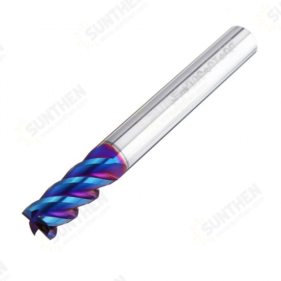 HRC60 5/6/8mm 4 Flutes Milling Cutter Blue NACO Coated Tungsten Carbide Milling Cutter CNC Tool HRC60 5/6/8mm 4 Flutes Milling Cutter Blue NACO Coated Tungsten Carbide Milling Cutter CNC Tool