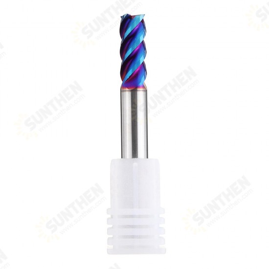 HRC60 5/6/8mm 4 Flutes Milling Cutter Blue NACO Coated Tungsten Carbide Milling Cutter CNC Tool