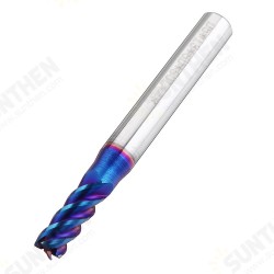 HRC60 5/6/8mm 4 Flutes Milling Cutter Blue NACO Coated Tungsten Carbide Milling Cutter CNC Tool HRC60 5/6/8mm 4 Flutes Milling Cutter Blue NACO Coated Tungsten Carbide Milling Cutter CNC Tool