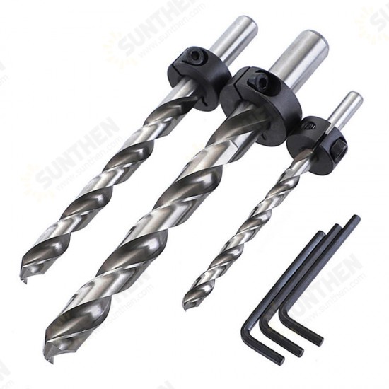 HSS Imperial Twist Drill Bit Woodworking Bevel Drill Bit with Limited Ring and Hex Wrench HSS Imperial Twist Drill Bit Woodworking Bevel Drill Bit with Limited Ring and Hex Wrench