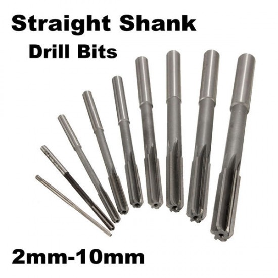 HSS Straight Shank Machine Reamer H7 Drill Bit 2/3/4/5/6/7/8/9/10mm