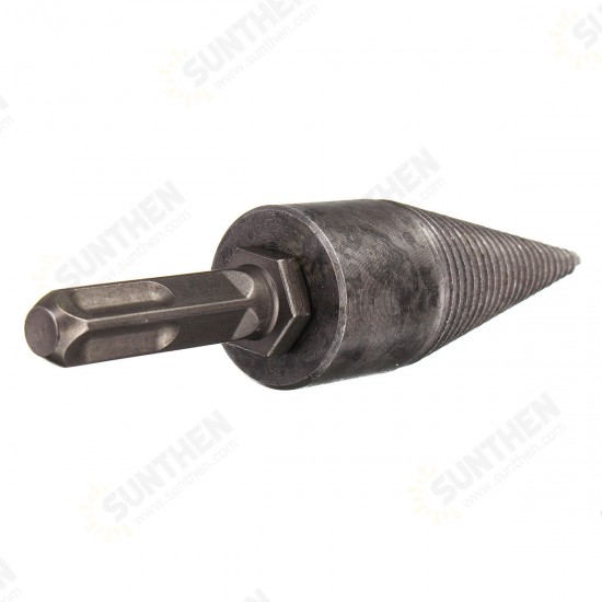 Hex Shank/Square Handle Firewood Splitting Drill Bit Wood Cone Drilling Tools Kit