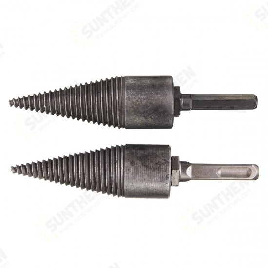 Hex Shank/Square Handle Firewood Splitting Drill Bit Wood Cone Drilling Tools Kit