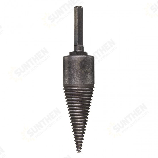 Hex Shank/Square Handle Firewood Splitting Drill Bit Wood Cone Drilling Tools Kit