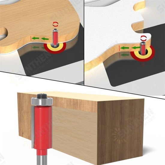 Extended Bearing Trimming Cutter Double-Edged Straight Cutter Woodworking Milling Cutter Trimming Machine Cutter Engraving Machine Cutter