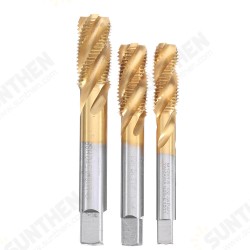 M12-20 HSS Titanium Coated Screw Tap Metric Spiral Fluted Machine Screw Hand Tap M12-20 HSS Titanium Coated Screw Tap Metric Spiral Fluted Machine Screw Hand Tap