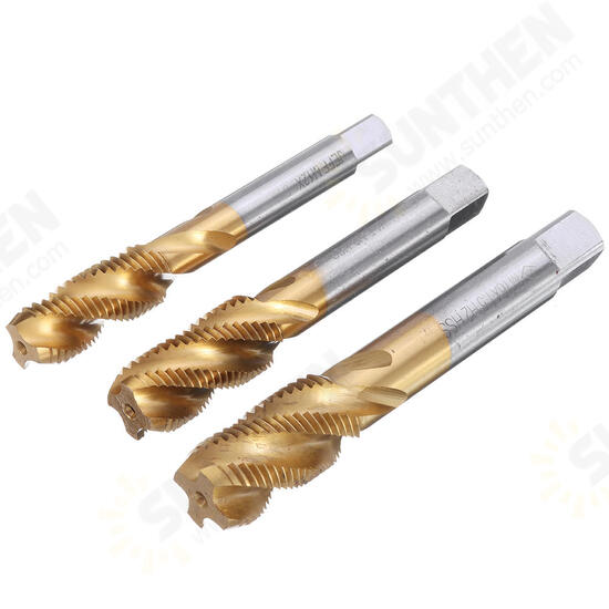 M12-20 HSS Titanium Coated Screw Tap Metric Spiral Fluted Machine Screw Hand Tap M12-20 HSS Titanium Coated Screw Tap Metric Spiral Fluted Machine Screw Hand Tap