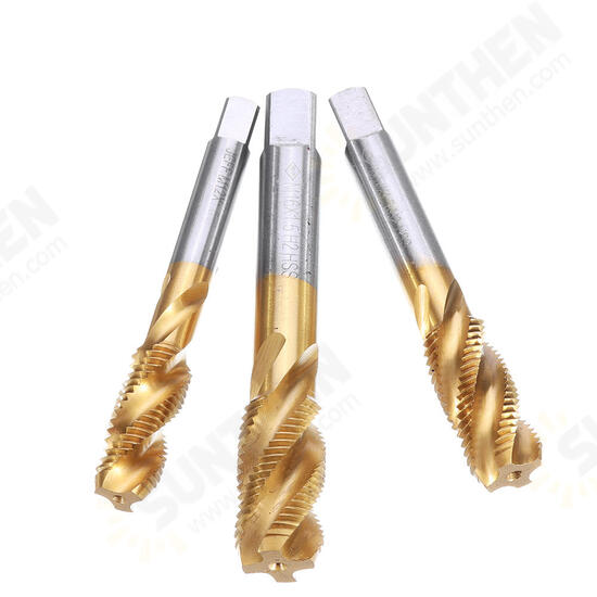 M12-20 HSS Titanium Coated Screw Tap Metric Spiral Fluted Machine Screw Hand Tap M12-20 HSS Titanium Coated Screw Tap Metric Spiral Fluted Machine Screw Hand Tap