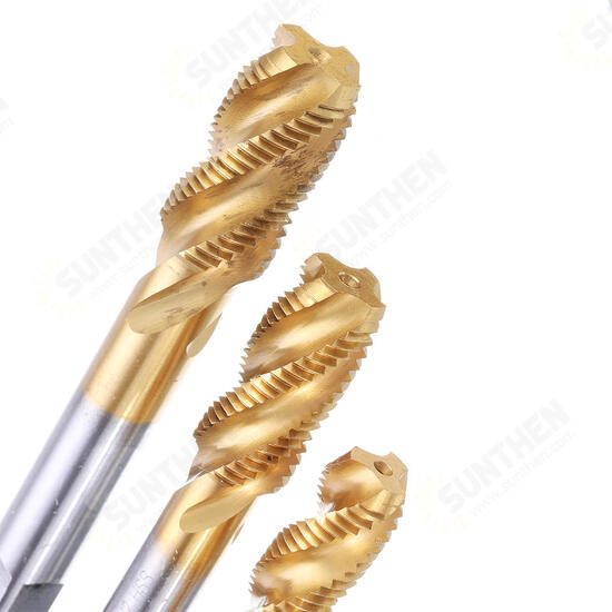 M12-20 HSS Titanium Coated Screw Tap Metric Spiral Fluted Machine Screw Hand Tap M12-20 HSS Titanium Coated Screw Tap Metric Spiral Fluted Machine Screw Hand Tap