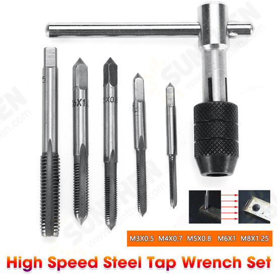 M3-M8 Tap Drill Set T Handle Ratchet Tap Wrench Machinist Tool With Screw Tap Hand M3-M8 Tap Drill Set T Handle Ratchet Tap Wrench Machinist Tool With Screw Tap Hand