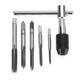 M3-M8 Tap Drill Set T Handle Ratchet Tap Wrench Machinist Tool With Screw Tap Hand M3-M8 Tap Drill Set T Handle Ratchet Tap Wrench Machinist Tool With Screw Tap Hand