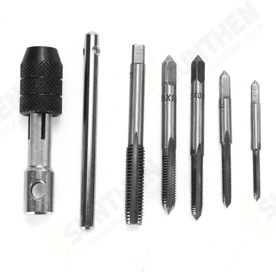M3-M8 Tap Drill Set T Handle Ratchet Tap Wrench Machinist Tool With Screw Tap Hand M3-M8 Tap Drill Set T Handle Ratchet Tap Wrench Machinist Tool With Screw Tap Hand